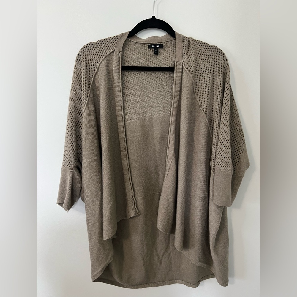 Apt. 9 Women's Beige Open-Front Cardigan